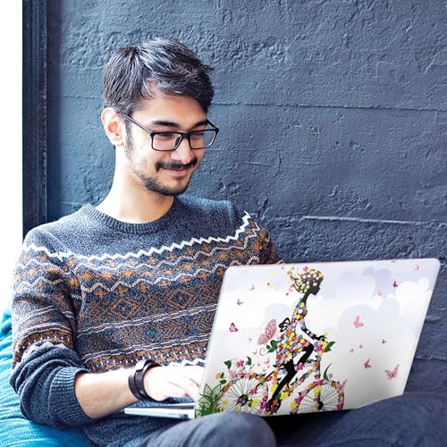 Image of Galaxsia Butterfly Happy Girl Full Body Vinyl Laptop Skin /Sticker /Cover Upto 15.6 Inches Laptops Laminated-Removable-HD Quality Compatible for Hp-Dell-Sony-Lenovo-Asus etc.(15x10 Inches)