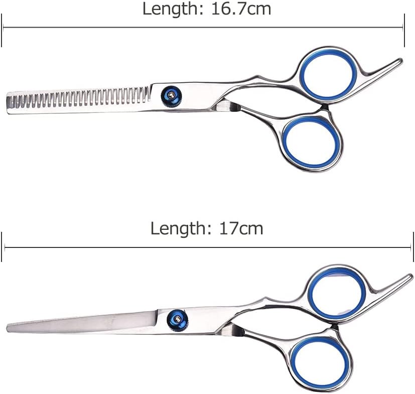 AUNMAS 13Pcs Barber Scissors Set Stainless Steel Hair Cutting Tools with Leather Bag Ergonomic Design Blades for Salon Home Use