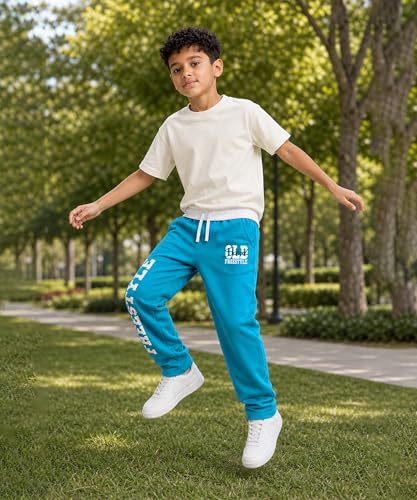 Image of KYDA Kids Boy's 100% Cotton Printed Regular Fit Track Pants - Pack of 3
