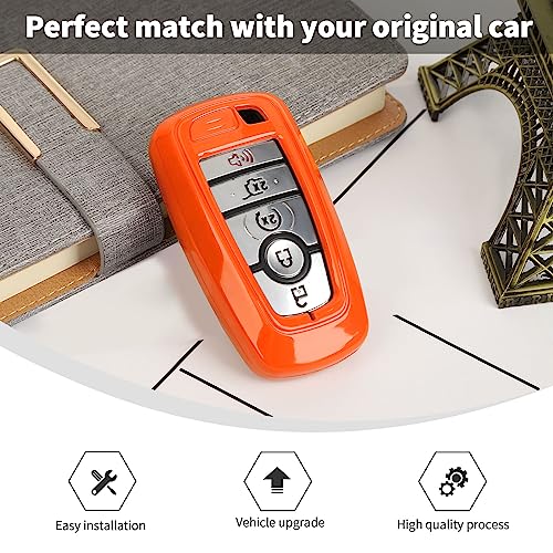 Linskip KeyForm™ Orange Key Fob Cover for Ford Expedition Mustang Bronco Sport Raptor F150 F250 F350 F450 F550 Maverick Edge Explorer Escape Ecosport Ranger, 3/4/5 Button, Durable Protective Shell by Linskip - Image 6