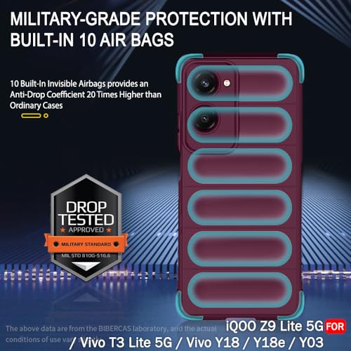 Image of TheGiftKart Liquid Silicon Back Cover Case for iQOO Z9 Lite /Vivo T3 Lite 5G / Y18 /Y18e /Y03 /Y28s /Y37 | Shockproof Military Grade Protection | Micro-Fibre Cloth On Inside | Anti-Slip Grip (TPU, Plum)