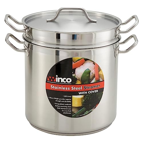 Winware Stainless 8 Quart Steamer/Pasta Cooker with Cover - Thumbnail 3