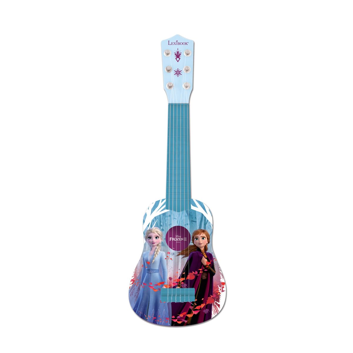 Lexibook Disney K200FZ Kraina Lodu Elsa My First Guitar dla Dzieci, 6 Strun Nylonowych, Długość 53 cm, Przewodnik w Zestawie, Niebieski, Fioletowy, K200FZ