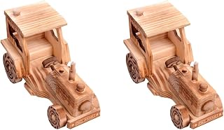 Kids Wooden Toys Kids Cars Toy 2 pcs Wooden Tractor Car Model Tractor Toy Tractor Model Educational for Home Kids Car Toys Wooden Toys