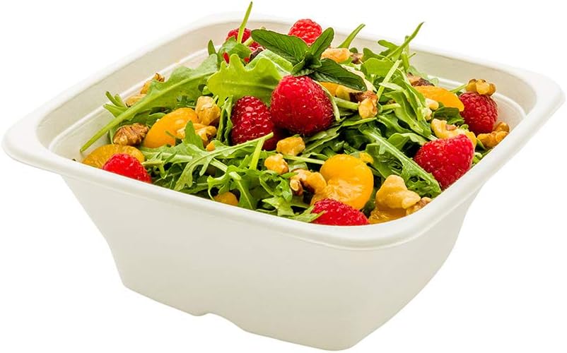 Restaurantware LIDS ONLY: Pulp Tek Plastic Flat Lids 100 Disposable Lids For Tall Bowls- Bowls Sold Separately Built-In Tab Clear Plastic Flat Lids Fits 32 And 42 Ounce Bagasse Tall Bowls