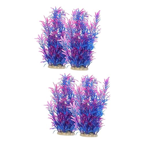 BESPORTBLE 4pcs Artificial Fish Tank Plants Aquarium Decoration Fake Plant Ornament for Fresh Saltwater Safe and Realistic