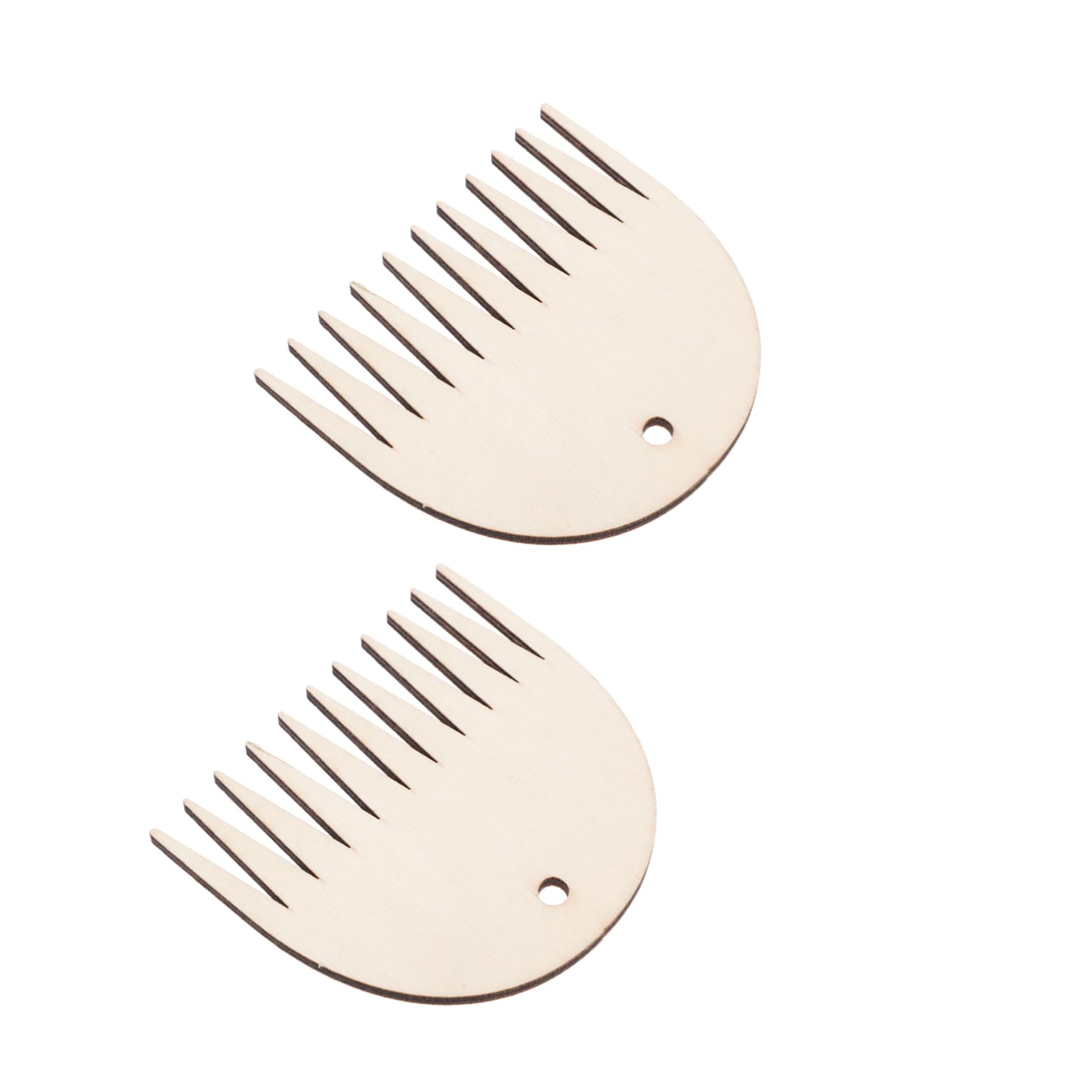 KALLORY Yarn Weaving Tool Loom 2pcs Wooden Combs Weaving Tool for Tapestry for Scarves Sweaters Hair Ropes