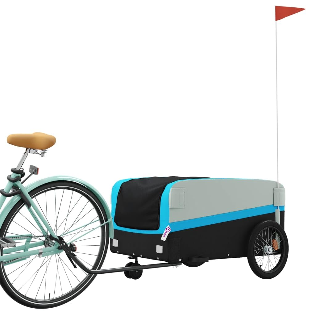 Generico Rimorchio da Bici Nero e Blu 45 kg in Ferro,Articoli Sportivi,Ricreazione all'aperto,Ciclismo,Accessori per Biciclette,Rimorchi per bicicletta-94065