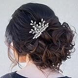 Peine de novia hecho de aleación, que es flexible y duradero, estas horquillas hechas a mano con perlas te decorarán elegante.