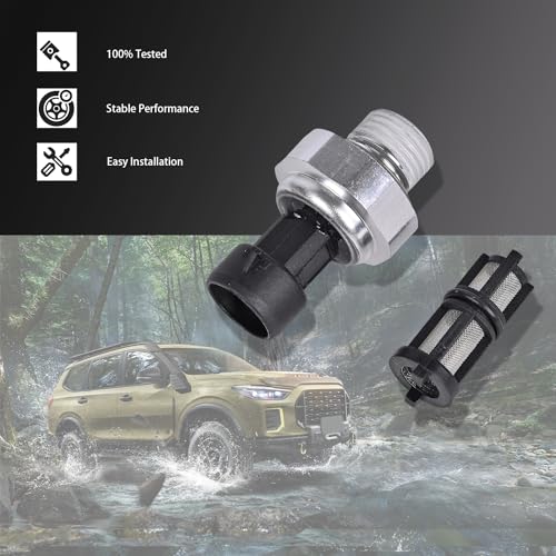 12677836 Oil Pressure Sensor Oil Pressure Switch with Filter Compatible with Chevy Corvette,Express,Silverado,Suburban,SSR,Trailblazer &GMC Sierra,Savana & Cadillac Escalade & Pontiac & Isuzu