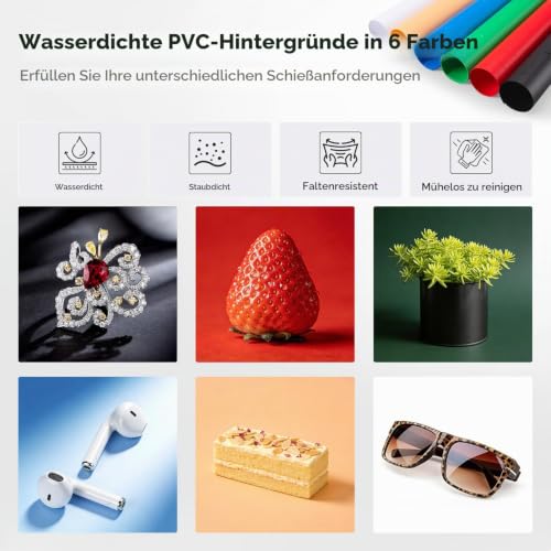 K&F CONCEPT 30x30cm Faltbare Fotostudio Set mit 6 Farben PVC Hintergrund – Ansicht 4