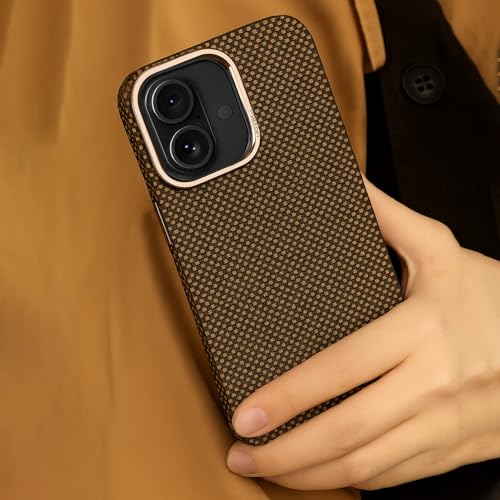 Image of AIBEX Aramid Fiber MagSafe Case Compatible for Apple iPhone 16 Plus| Slim Protective Back Cover with Built-in Magnets| Wireless Charging Support| Camera Ring Stand| Shockproof with Air Guard Corners