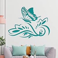 Kiwistar Grande Falter Fiori Adesivo da Parete in 6 Taglie – Wall Sticker Wall Sticker, 81_Hellbraun, 80 x 73 cm