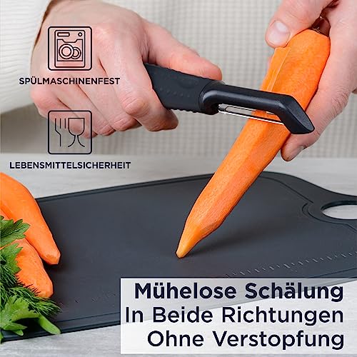 Foto von Deiss PRO Premium Gemüseschäler - Scharfer Edelstahlschäler mit einfachem, rutschfestem Griff, Kartoffelschäler für die Küche, Obst, Karotte, Apfel, Gemüse, Kiwi, langlebig