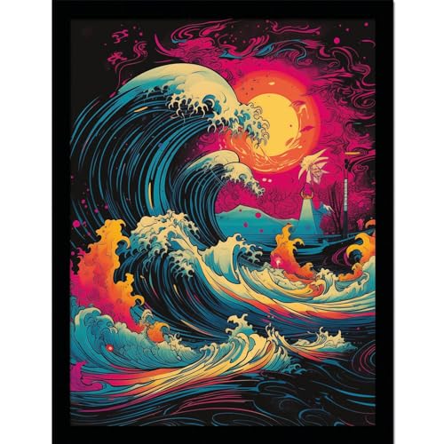 Impression Collection Wave Neon Whirlpool encadrée 30x40 cm