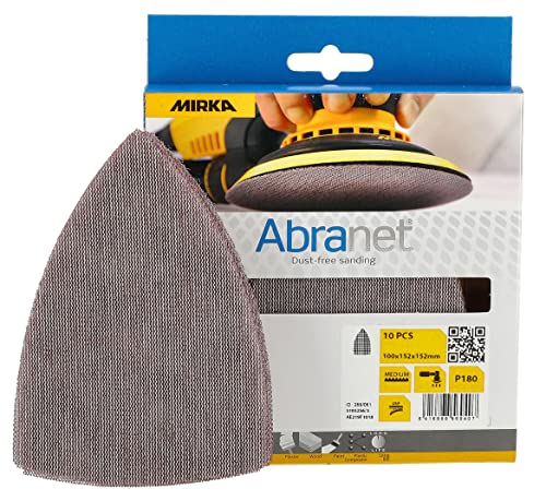 Mirka Abranet Delta grain 180 lot de 10 disques abrasifs triangulaires pour ponceuse