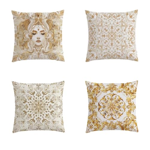 Housse coussin 60x60cm imperméable pour canapé de jardin bohème carré