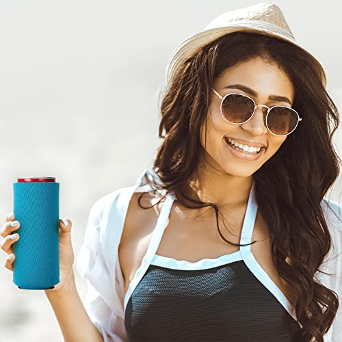 Image of Slim Can Cooler Sleeve 12 Pack - Blank Neoprene Insulated Can Coolers for 12 oz Skinny Beer & Soda Cans - Sublimation Ready Drink Sleeves for Heat Press, Custom Printing & Party Favors (Sky Blue)