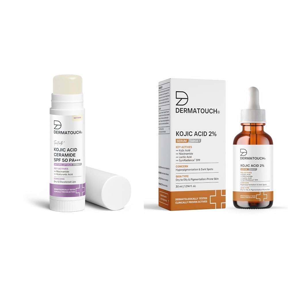 DERMATOUCH Kojic Acid Ceramide SPF 50 PA+++ Natural Lip Balm - 5g & Kojic Acid 2% Serum 30ml-image-19
