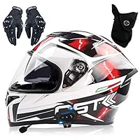 Casque Moto Bluetooth,casques Intégral Moto Avec Double Anti-buée Visière, Casque Intégraux