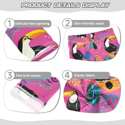 ALAZA Girls' Leggings Children's Yoga Pants Skinny Printed Dance Toucan Hawaii Comfortable 4T2