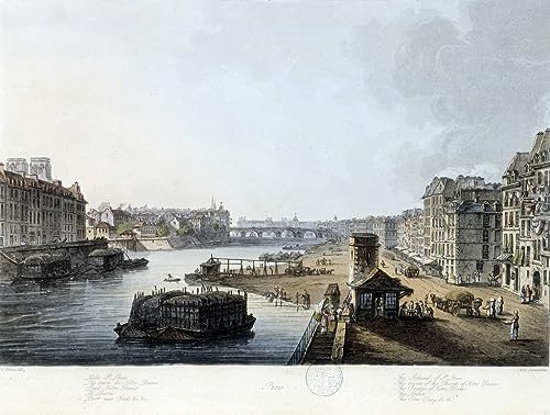 Impression Claude Nattes Paris le pont Notre Dame - Tableau Graffiti Art Moderne Décoration
