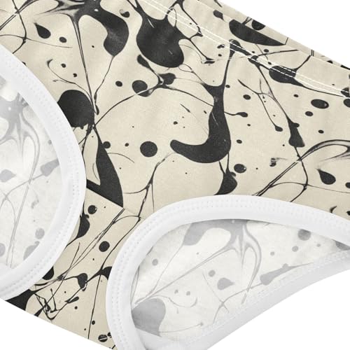 Girls Underwear Soft Cotton Black White Stripes Kids Panties in Sizes 2/3t, 4t, 5t, 6 and 84