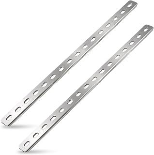 2 Stück Flachverbinder Edelstahl, 16 Löcher Flachverbinder Lochplatte Flacheisen 408x24x3mm Holzverbinder Metall Verbindungsplatte Flach Reparaturplatte für Möbel Schränke Holzprodukte