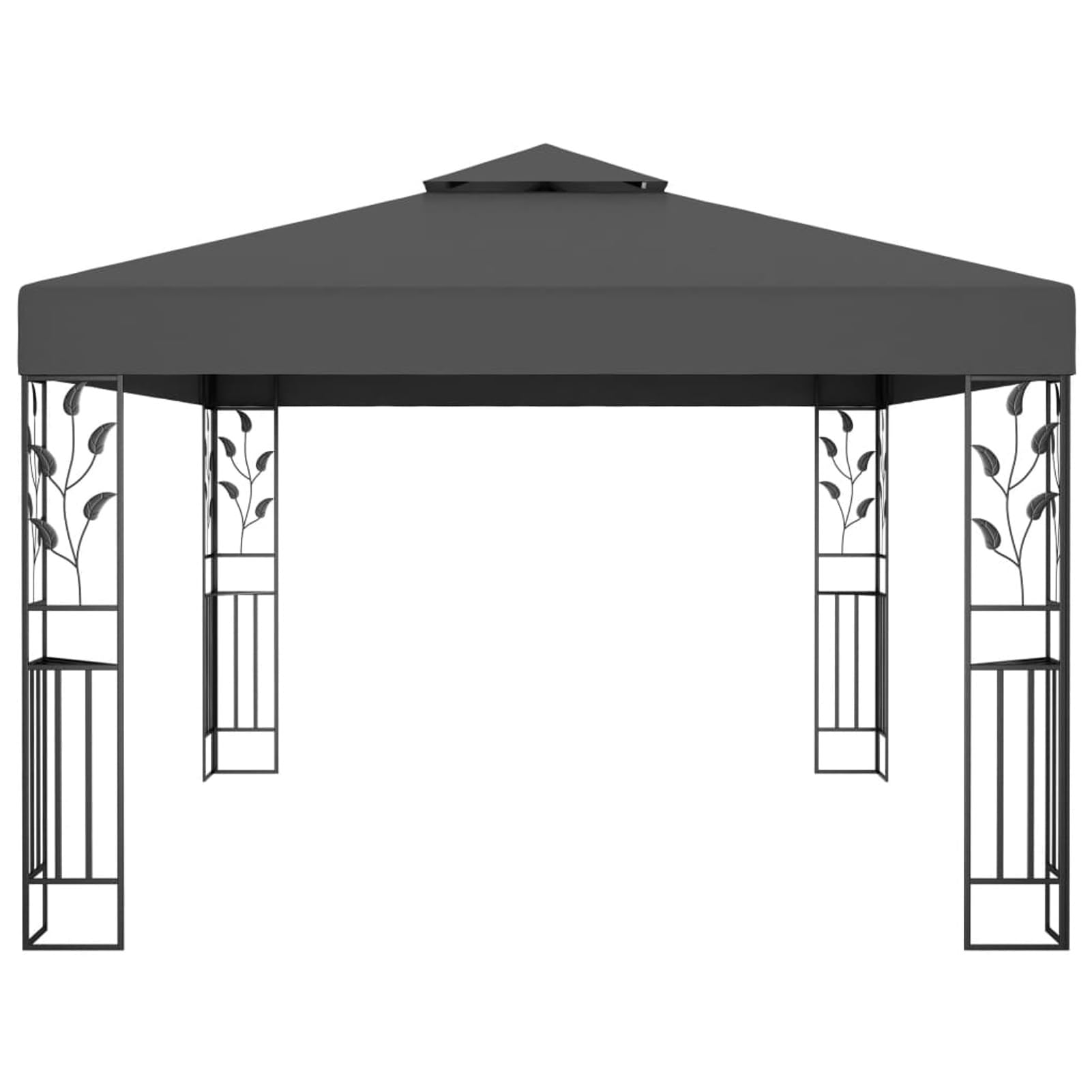 Gazebo con Tetto Doppio 3x4 m Antracite,Gazebo Pergola Con Telo Impermeabile Richiudibile E Struttura Rettangolare In Acciaio Inossidabile Ad Alta Densità,Per Arredo Giardino,Terrazzo e Attività