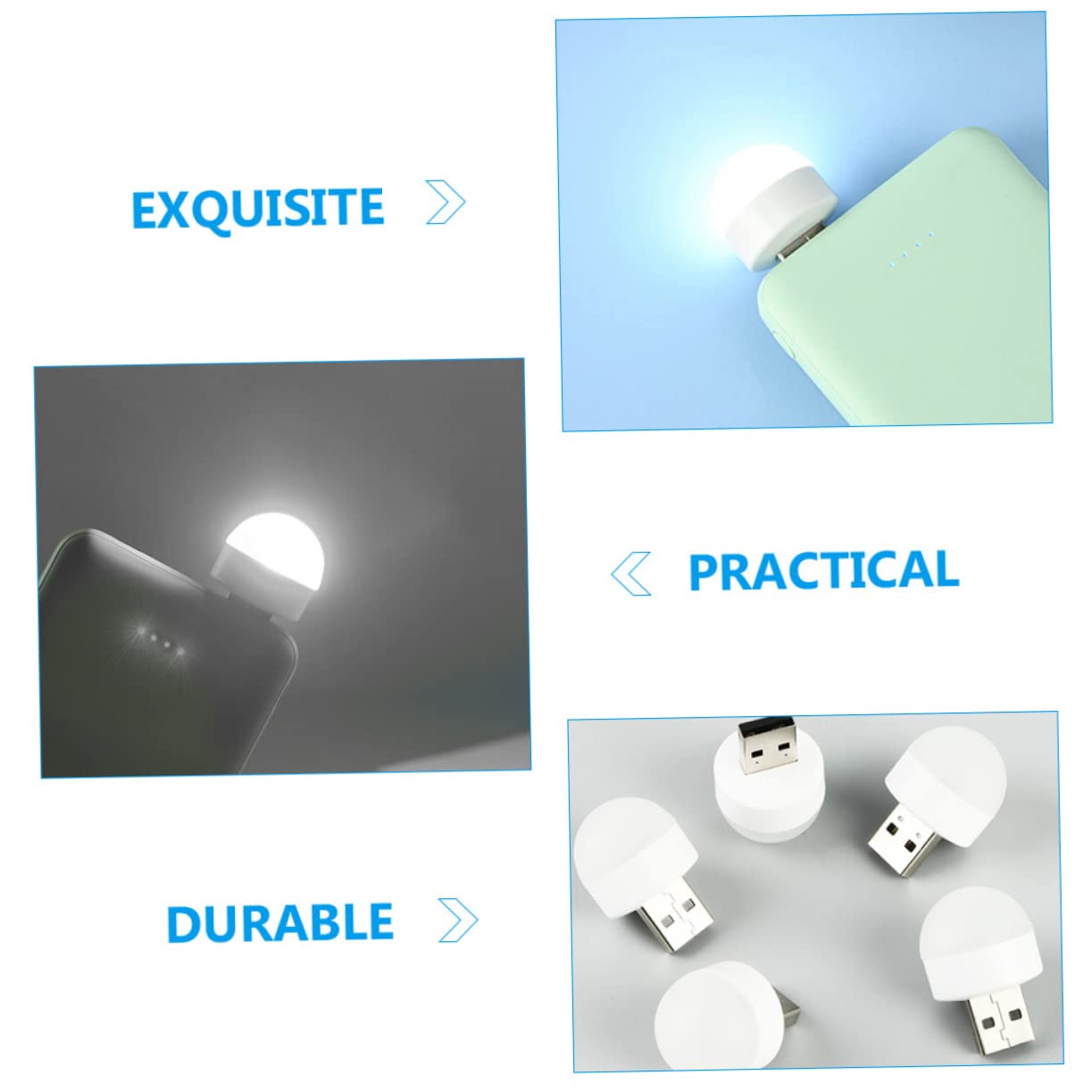 KICHOUSE 10pcs Night Lights Led Mini Night Lights Rechargeable for Home Car Dorm Stairs Baby Room Safe Easy to Use