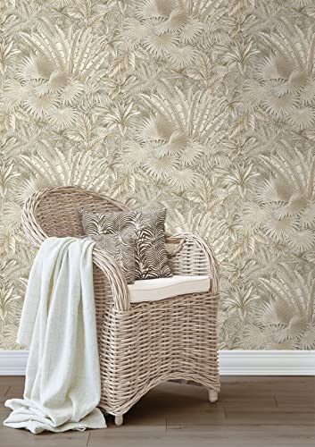 Image of Tommy Bahama Bahamian Breeze Coastal Palm Peel and Stick Wallpaper (Linen)