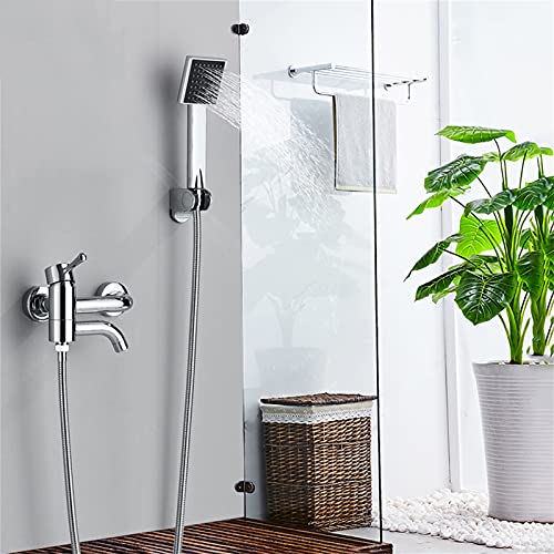 Grifo de bañera de latón con acabado cromado brillante y caño giratorio elegante 3