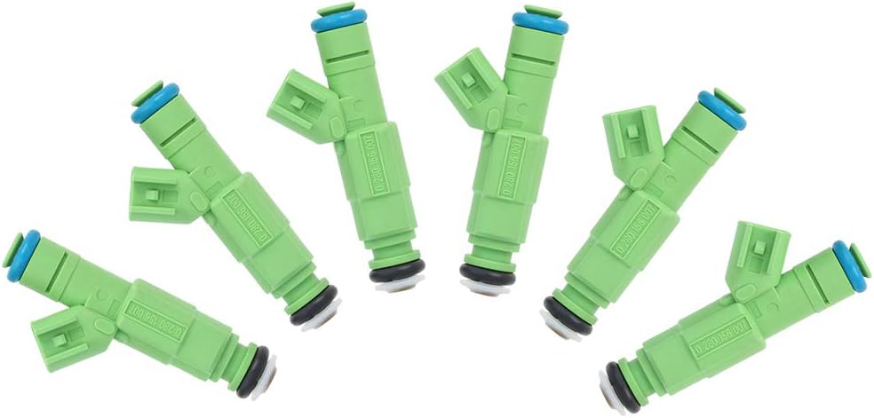 SCITOO 0280156007 6Pcs 4 Holes Fuel Injectors fit for Chrysler for Voyager 3.3L 2001 2002 2003, for Dodge for Caravan 3.3L 2001 2002 2003 2004 2005 2006 2007, 04861454AA 812-12141 MP1068 4G1196 FJ477
