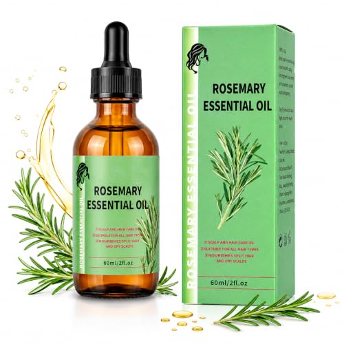 Aceite de Romero para el Cabello Estimula Crecimiento del Cabello Reduce la Caída Nutre el Cuero Cabelludo y Fortalece el Cabello Fino Tratamiento Capilar y Aromaterapia para Mujeres y Hombres 60 ml