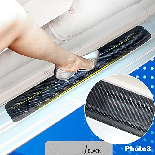 Muchkey 4Pcs Vinyl Car Door Sill Guard Protector Film For Subaru Xv Crosstrek 2013-2018 Door Sill Lining Scuff Plate Cover Trims Blue #TOP2