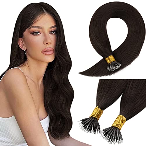 Nano Bead Hair Extensions Brown 50g 20inch