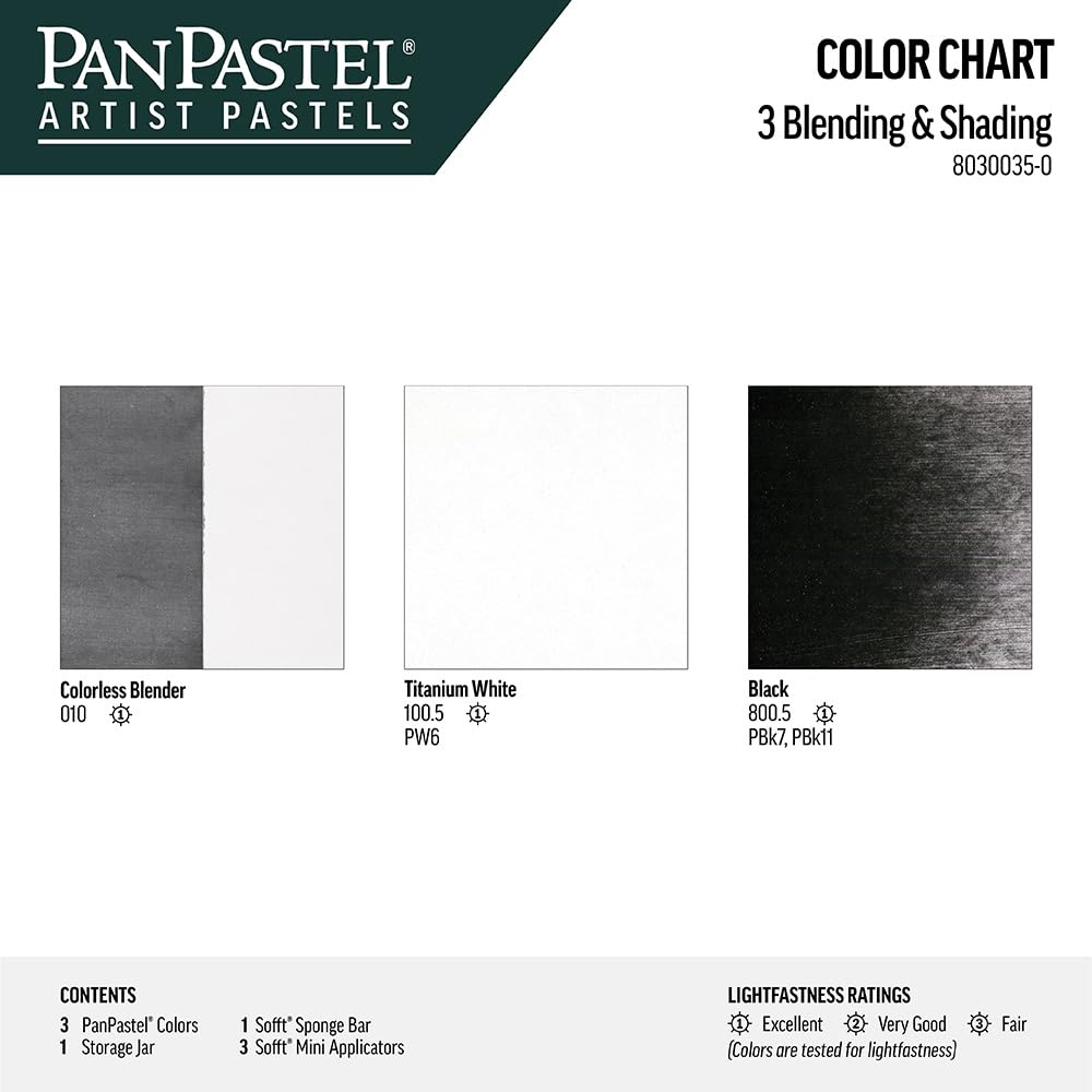 PanPastel 30035 Mieszanie i cieniowanie 3 kolory ultra miękki artystyczny pastelowy zestaw z narzędziami miękkimi