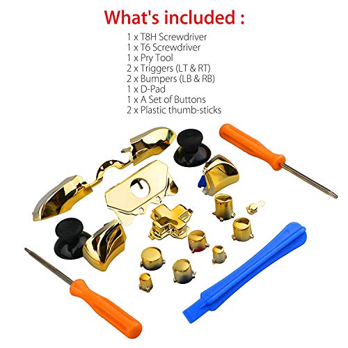 Image of Replacement Parts Repair Full Set ABXY Dpad Triggers Buttons Kits Controller Mod L1 R1 L2 R2 for XboxOne Elite XboxOne Elite (Gold)