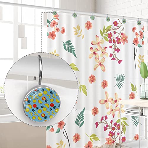 Crochets rideau de douche en acier inoxydable bleu ananas pour suspendre avec élégance