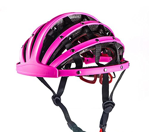 Casco plegable para bicicleta urbana GZZ en color rosa talla 56-62cm