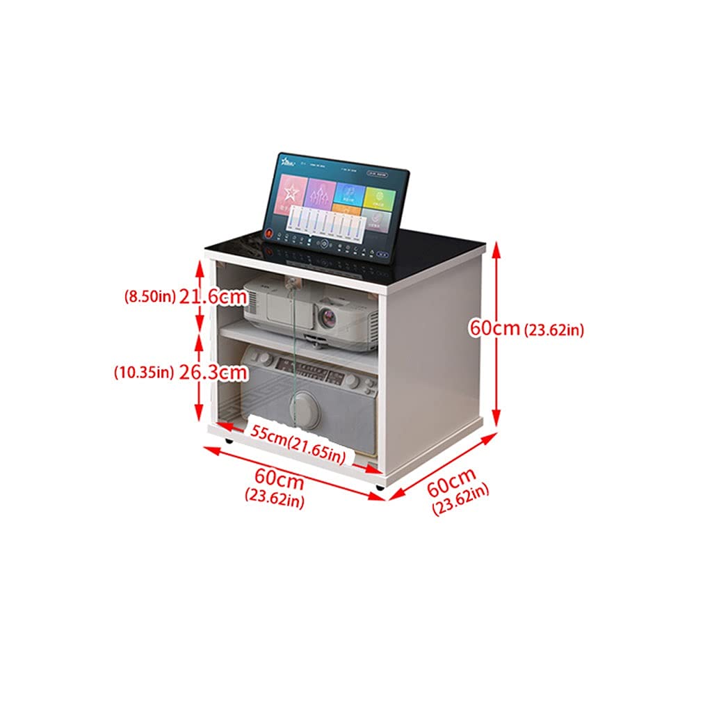 Racks de Altavoces, Soporte de Audio Gabinete de audio del soporte de audio 2 capas de medios de medios de 2 capas Gabinete audiovisual adecuado para TELEVISOR Accesorios, Consolas de juegos, DVD Juga