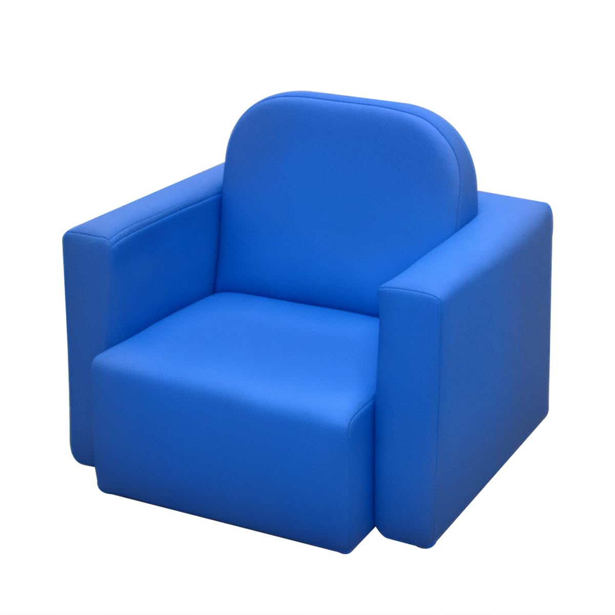 Qaba 2-in-1 Multifunctional Kids Sofa Convertible Table and Chair Set for Boys Girls, Blue