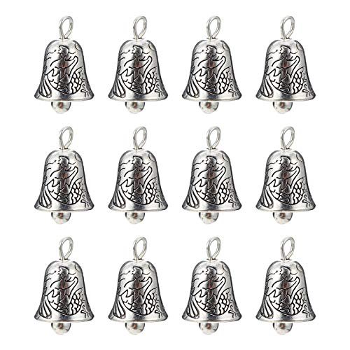 HEALLILY Keychain Accessories - 20pcs Alloy Bells, Charms, DIY Jewelry Making Kit for Wreath, Christmas Tree, Wind Chime, Car Decor