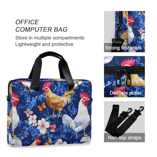 Maletín para laptop 15.6 pulgadas azul con asa y correa miniatura 6