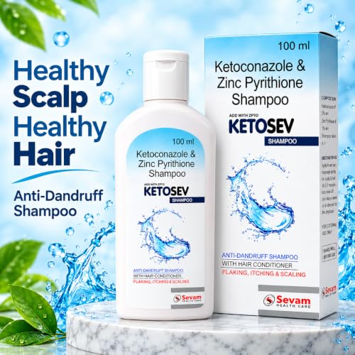 Image of Ketosev Ketoconazole & Zinc Pyrithione Shampoo, 100 ml