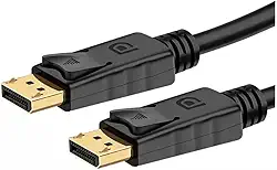 Cabo Displayport Ultra 4k,10Gbps 240Hz 1,8M Preto - Ideal para PC Notebook Monitor e Projetor.