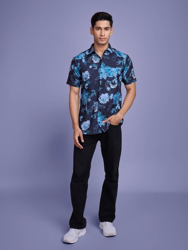 Image of Pinkmint Stylish Shirt for Men ll Printed Half Sleeve Shirt's ll Regular Fit Chest Pocket Shirt