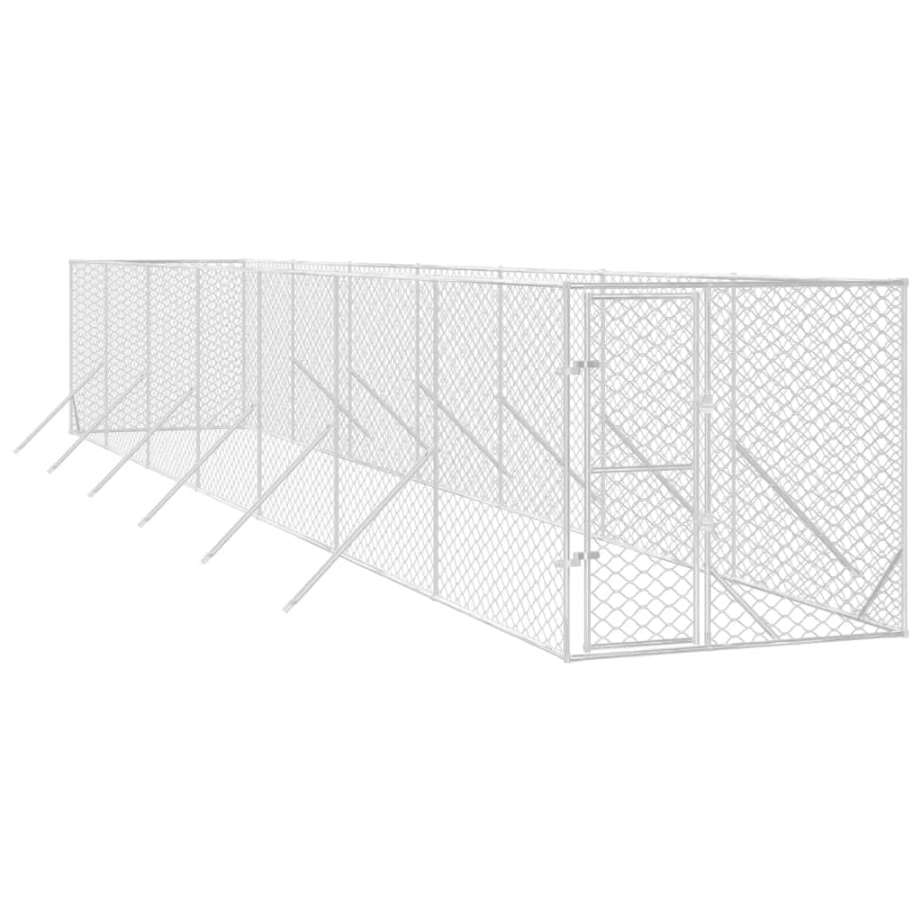 ShGaxin Zewnętrzne legowisko dla psa srebrne 2 x 14 x 2 m ze stali ocynkowanej, artykuły dla zwierząt, zwierzęta domowe - artykuły, artykuły dla psów, legowiska i wybiegi dla psów-3190454