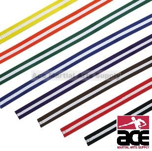 Ace Martial Arts Supply White Stripe Color Belts - White - 1