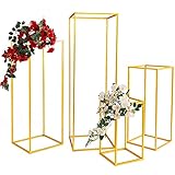 【ELEGANTE RECHTECKFORM】 - Diese Mittelstücke für die Hochzeit haben eine moderne Rechteckform, die die Kraft gleichmäßig gewährleistet und dem Blumenregal eine große Tragfähigkeit verleiht. Verdicktes Rohr macht es stabil.